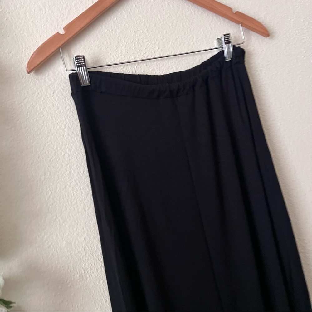 Amour Vert Black High Low Rayon Jersey Knit Maxi Skirt - Picture 4 of 6